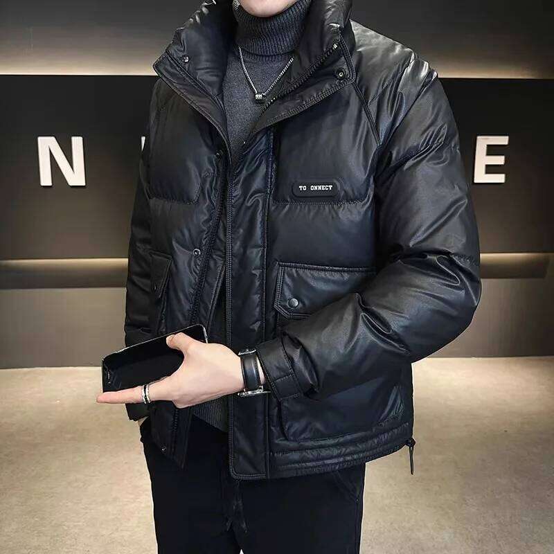 Autumn Winter Fashion Lightweight Men Trendy Short Stand Collar Thickened Warm Cold-Proof White Duck Down Jacket J260626 - view 4