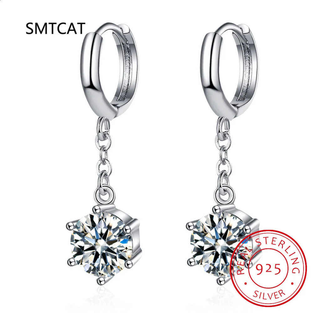 1CT Long Drop Earrings For Women 925 Sterling Silver Brilliant Lab Diamond Brides Bridesmaid Dangling Earrings 260625 - view 5