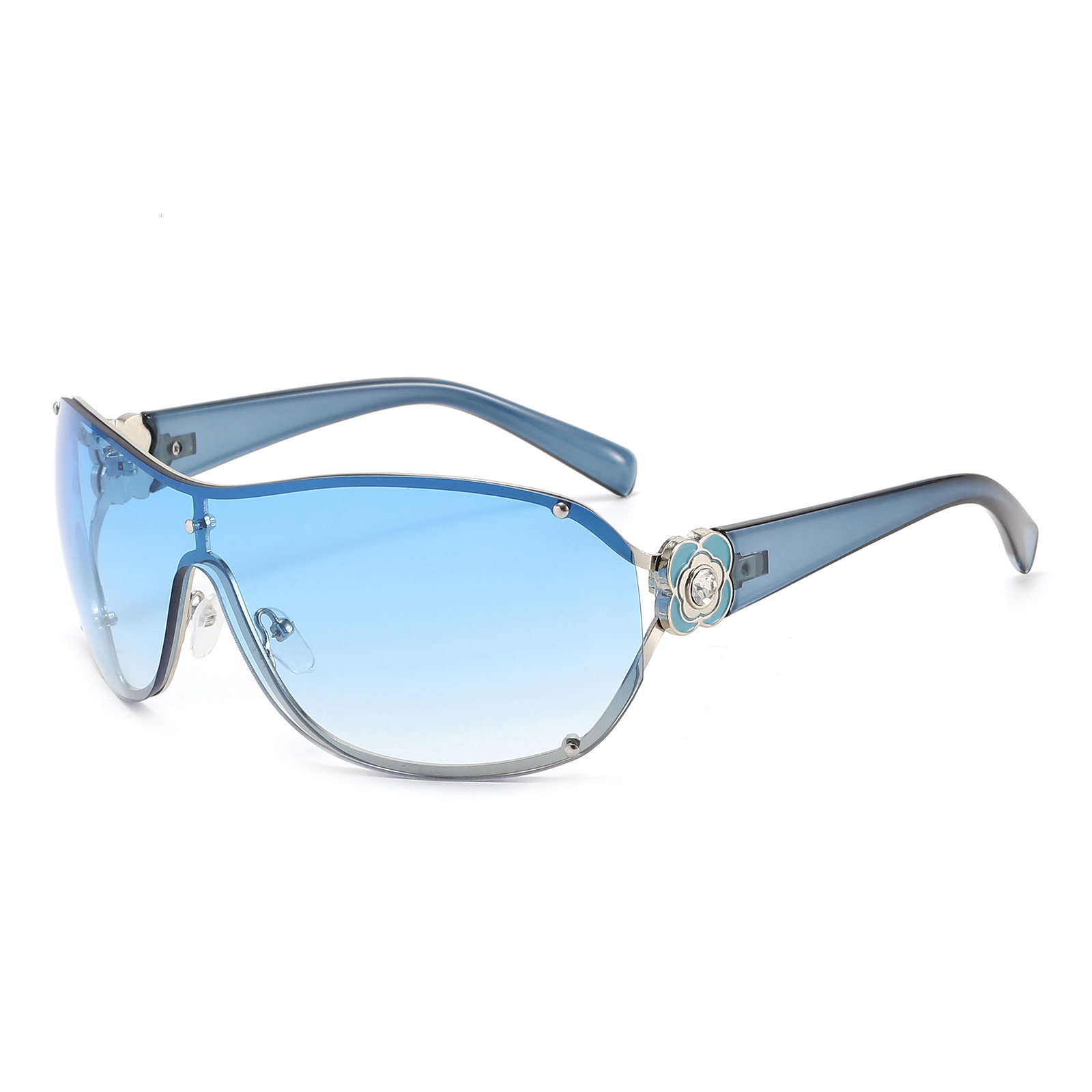 European American Fashion One-Piece Large-Frame Sunglasses, Modern And Unique, High-End Style, Street Photography, Unisex, Runway Glasses - view 6
