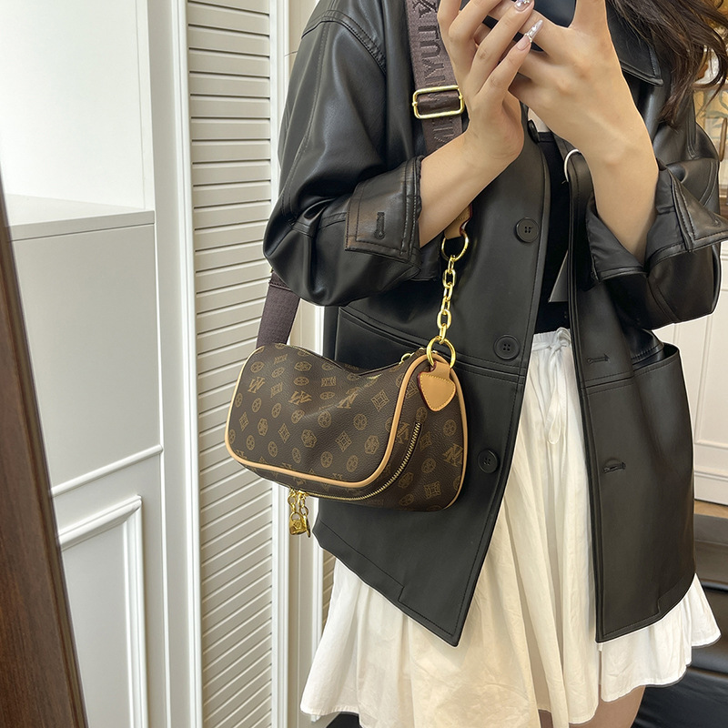 Women Vintage Print Cylinder Messenger Bag Wide Adjustable Strap Small Barrel Crossbody Shoulder Purse Daily Casual Handbag - view 4