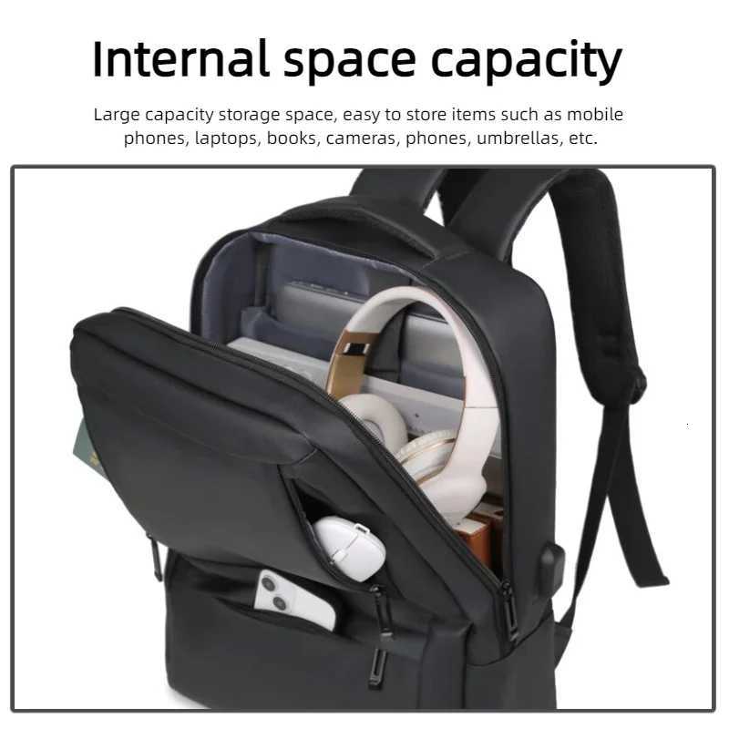 Functional Mens Business Backpack Multi Large Capacity USB Charging Port Space business Mens Backpack mens Computer Backpack M260626 - view 4