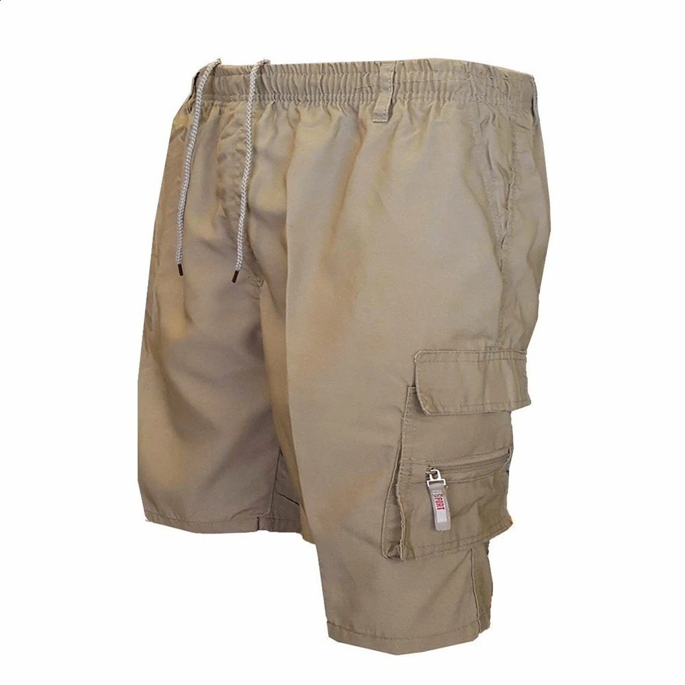 Mens Tactical Shorts Summer Casual Jogging Cargo Loose Multipockets Elastic Waist Work Hiking Overalls Short Pants 260625 - view 4