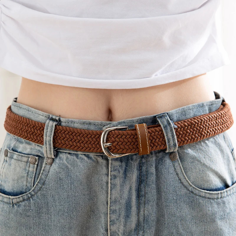 A suit of ladies elastic braided belt daily commuting casual with jeans 260625 - view 7