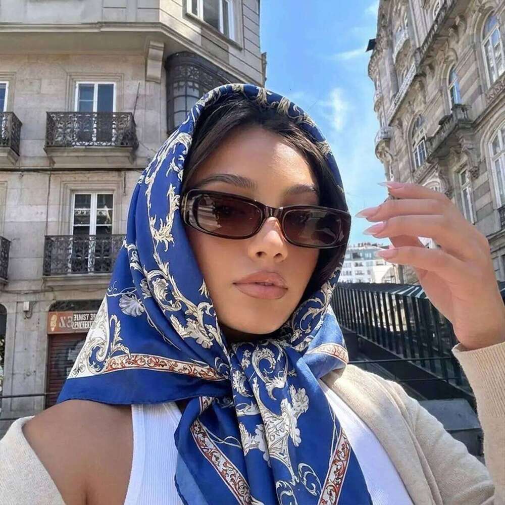 New 90cm Luxury Brand 2026 Dot Print Square Silk Scarf for Women Hijab Hair Bands Neckerchief Female Satin Shawl Ribbon Headband 26Y06226 - view 4