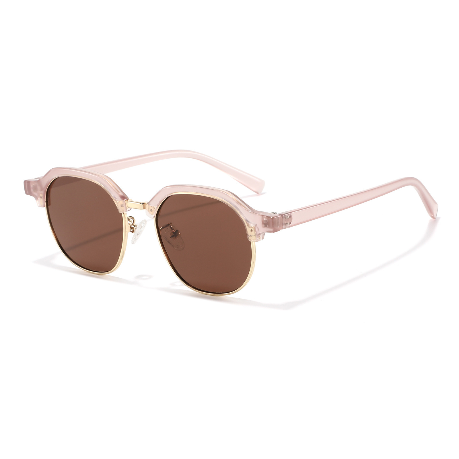20 New Oval Half-Frame Eyebrow Sunglasses, European And American Fashion, High-End Retro Street Style Trendy Sunglasses - view 5