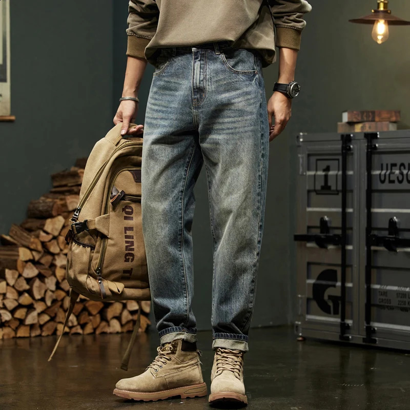 Classic Mens Harem Jeans Autumn Style Fashion Retro Loose Street Hip Hop Y2kbaggy Work Pants 260625 - view 3
