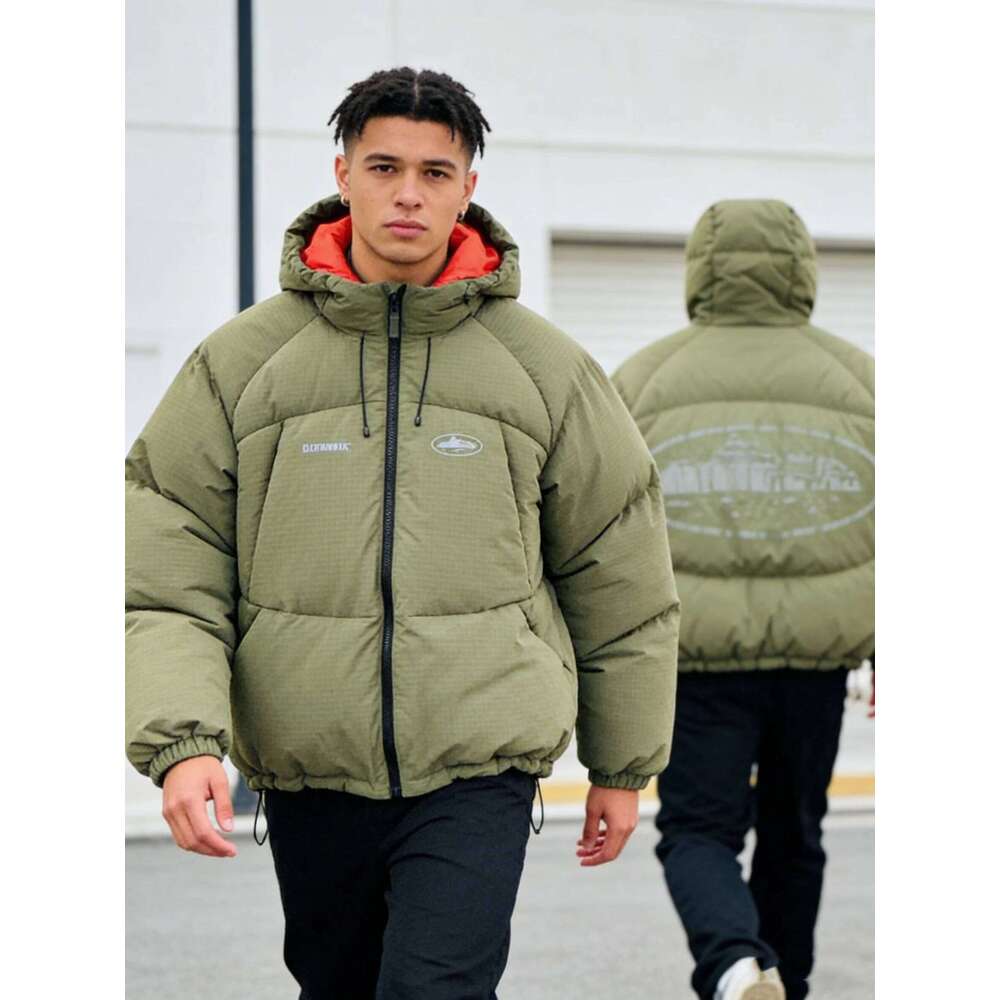 European and American 2025 Winter New Men's Hooded Clothes Warm Thick Cotton Coat Jacket J260626 - view 1
