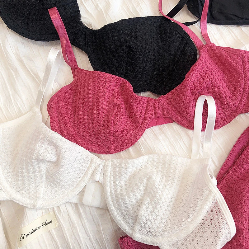 Summer 6 Color Women Underwear Sexy French Bralette Push Up Bra Set Ultra Thin Thread Fabric Breathable Lingerie With Thong Sets 260626 - view 6