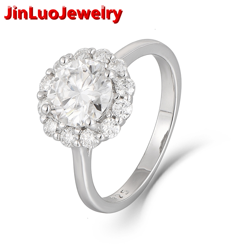 Silver Moissanite Ring Womens Luxury Flower Design Fine Jewelry Ring with Moissanite Inlay Custom Wholesale