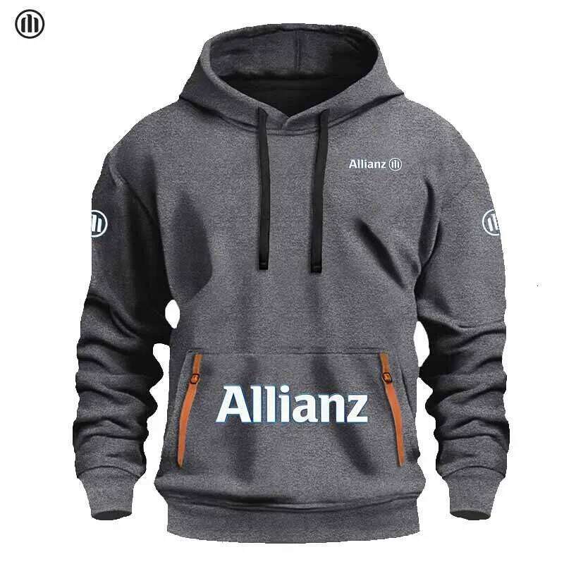 Allianz's new European men's sports sweatshirt, featuring zipper and pocket design, a cap-style solid-colored top, classic loo W260626 - view 5