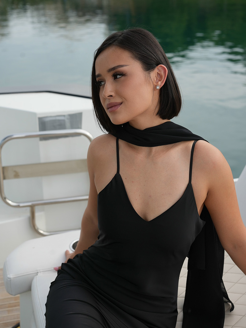 Sexy Knit Bodycon Dress for Women Sleeveless Spaghetti Strap Maxi Dress With Cap Summer Beach Dresses SF058 - view 5