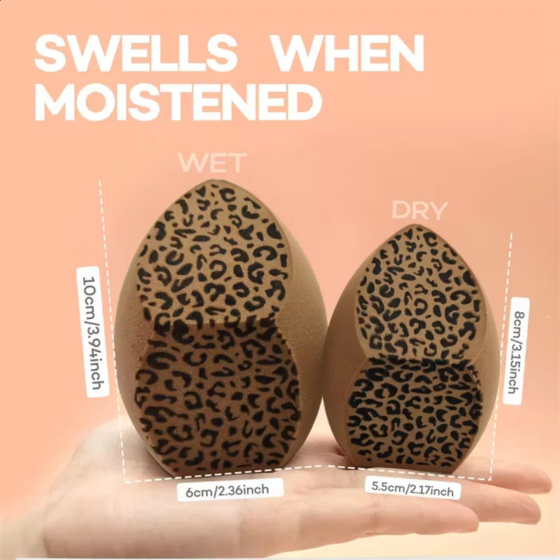 12pcs Large Leopard Print Makeup Sponge WetDry Dual Use Threecut Liquid Foundation Application 260615 - view 3