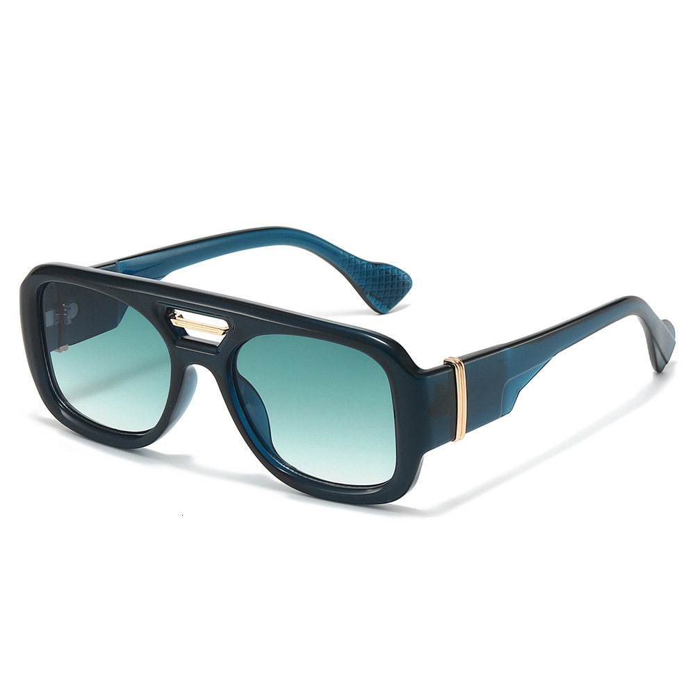 2026 New Simple And Exquisite Men's Pilot Rectangular Double Bridge Fashion Sunglasses - view 1