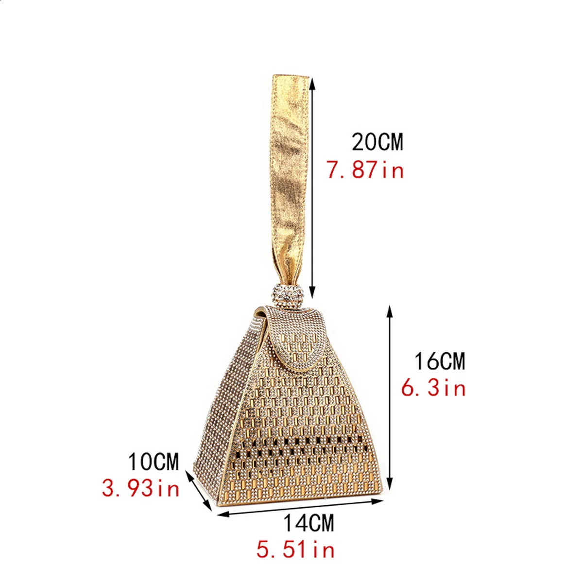 Fashion Lady Evening Bags Acrylic Day Clutch Triangle Diamonds Party Shoulder Handbags Banquet Purse a260625 - view 5