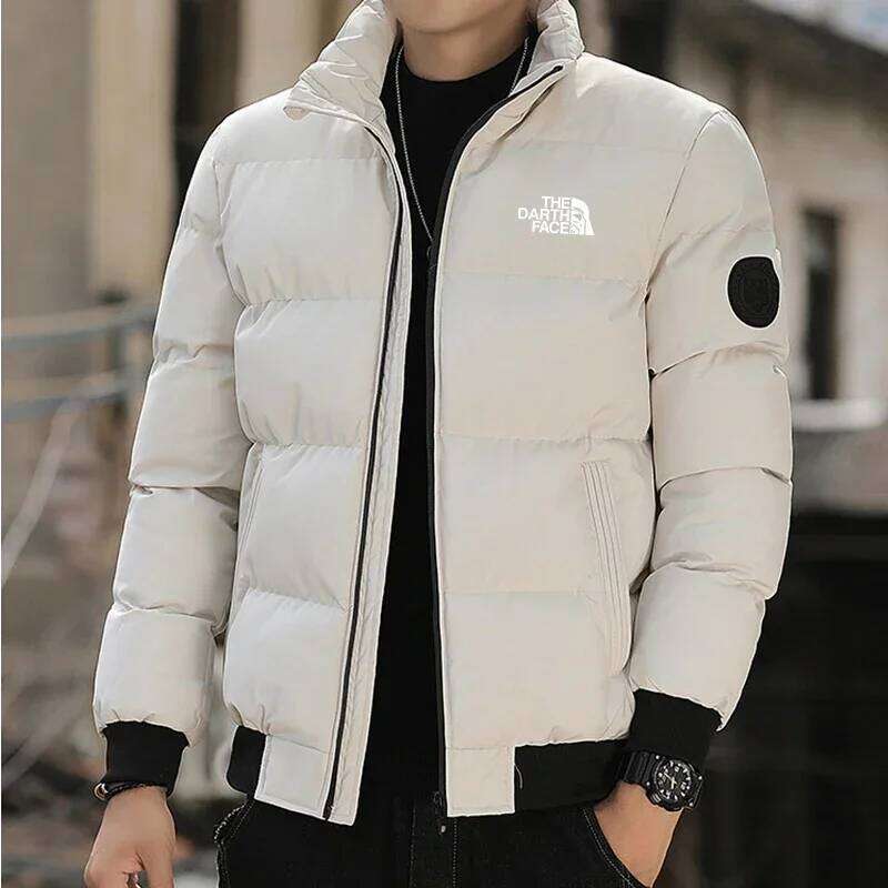 2026Men's Autumn Winter Stand Collar Jacket Fashion Windproof Warm Cotton Padded Coat Outdoor Casual Zipper Closure Short Parkas J260626 - view 5
