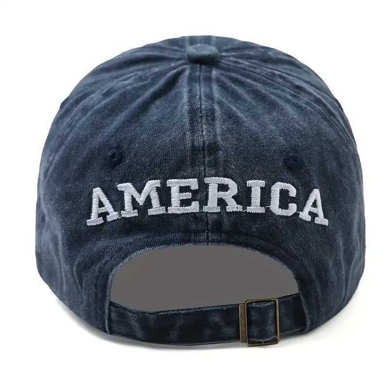 USA Baseball Flag Embroidery Washed Distressed Sports Hat Adjustable Sunscreen Dad Hats For Women Men M260626 - view 3