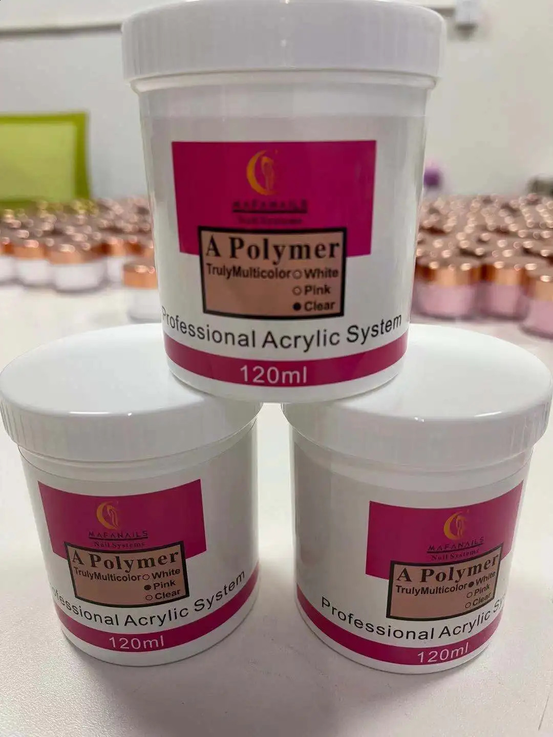 120ML Acrylic Nail Art Powder Clear Pink White Carving Crystal Polymer Professional Long-Lasting UV Polish Extend/Dipping Dust 260626 - view 7