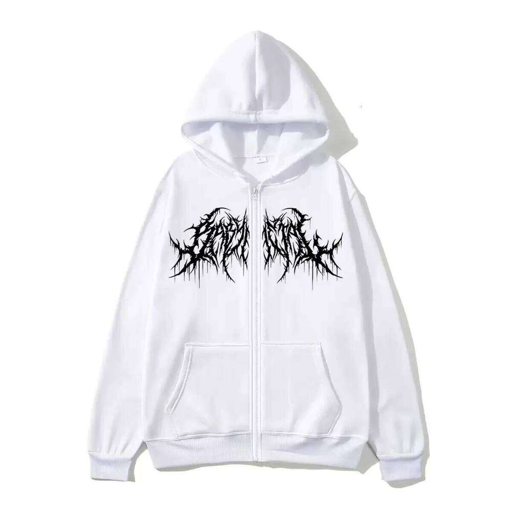Men's Y2K Hip Hop Style Zip-Up Hoodie Graphic Print Long Sleeve Sweatshirt Warm Autumn Winter Gothic Clothing W260626 - view 3