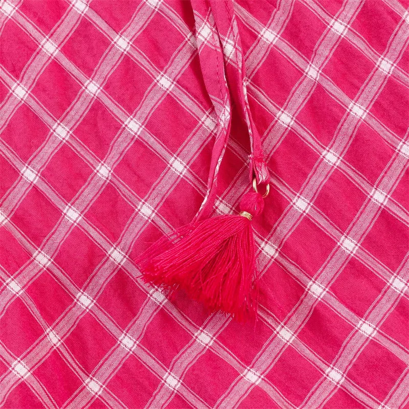 Womens HalfLength Skirt 2026 Summer Style Rose Red Plaid ALine Loose Long Casual Fashion Unique and Versatile 260626 - view 6