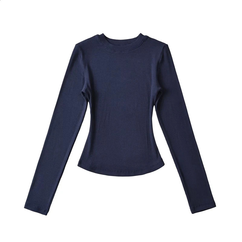 LUNDUNSHIJIA Autumn Winter Sexy Women Basic O-neck Long Sleeve T-shirts Ladies Slim Elasticity Cotton Tee Tops 16 Colors 260626 - view 3