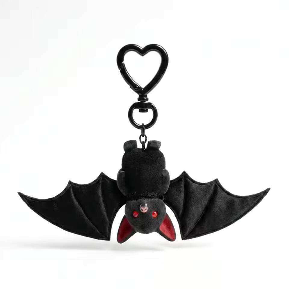 Plush Black Keychain Transformable Key Ring Pendant Backpack Bag Purse Charm Halloween Gift Gothic Bat Keyring 26Y0626 - view 7