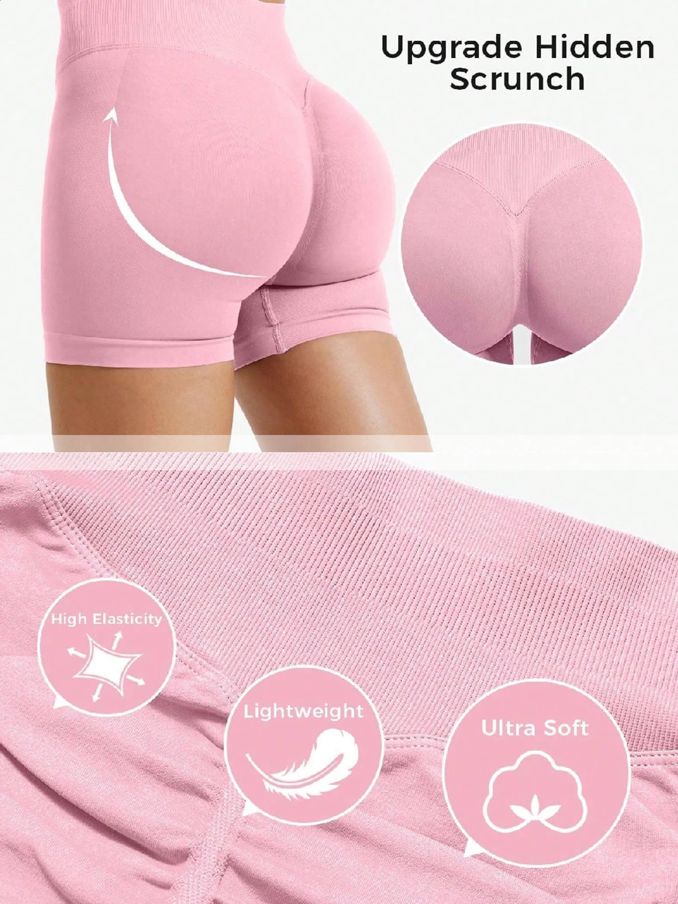 High stretch hip lifting fitness yoga shorts with peach hips and no awkward lines Pilates medium intensity training shorts 260626 - view 7
