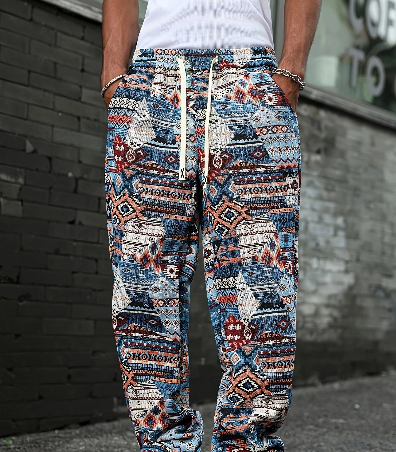 2026 Selling Retro Ancient Totem Texture Pattern 3D Printing Fashionable Beach Breathable Street Y2K Pants Large Size 260625