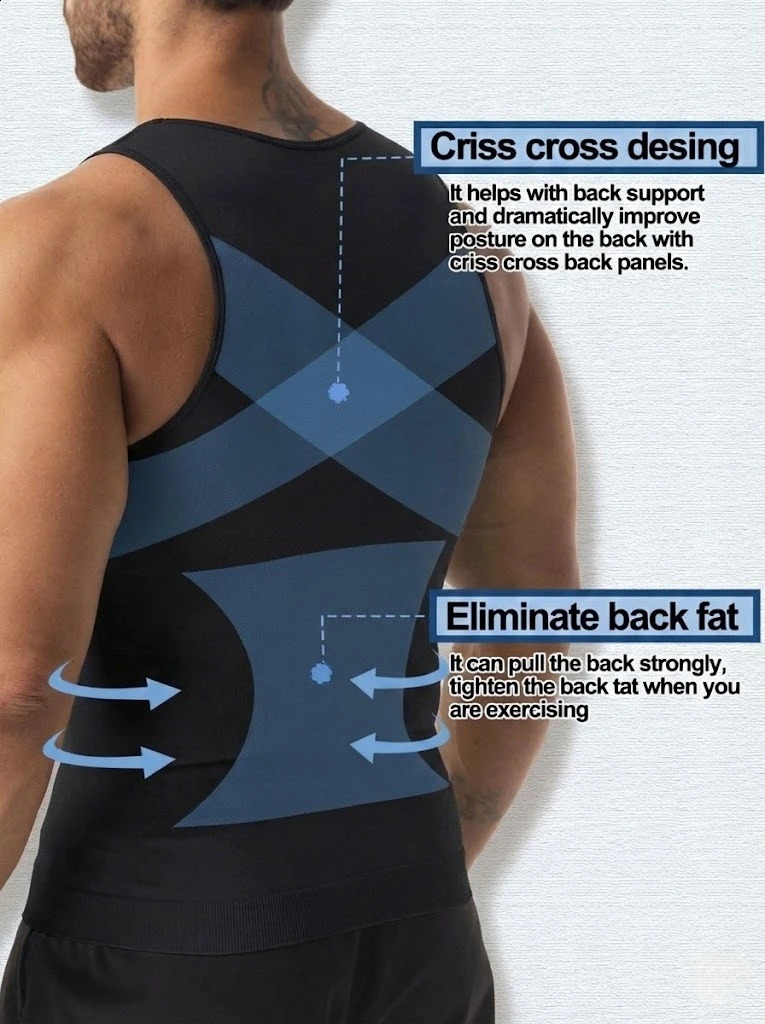 Mens Slimming Compression Tank Top Body Shaper Undershirts for Tummy Control Fitness And Comfort 260625 - view 7