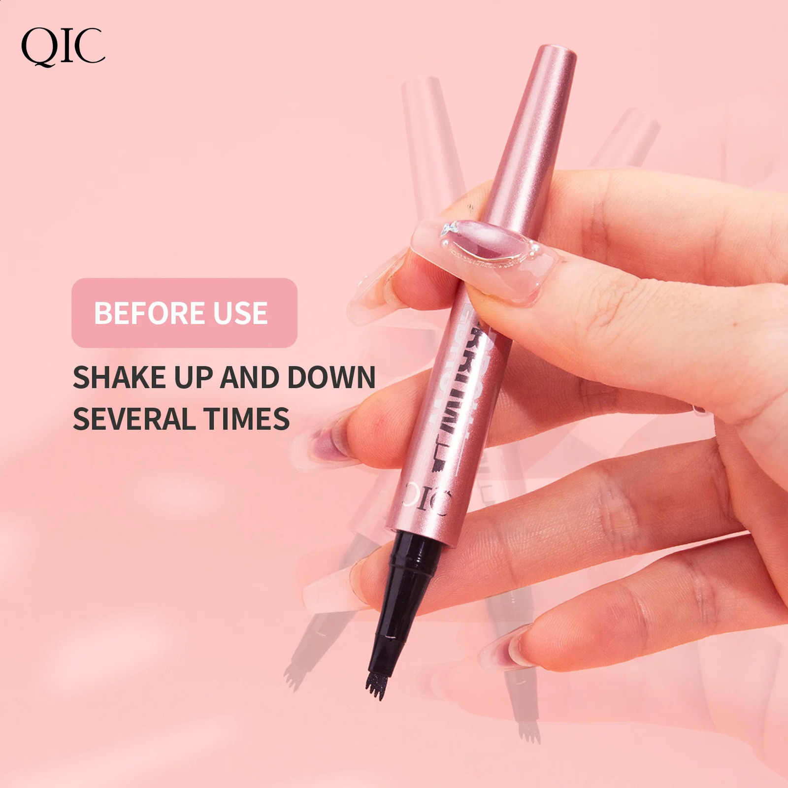 QIC Waterproof Microblading Eyebrow Pen - 4 Split Head Natural Look Brow Makeup in 6 Colors for All Skin Types 260626 - view 5