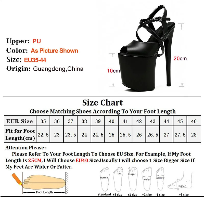2026 Matte black Platform Sandals 20CM Super High Heels Women Peep Toe Nightclub Party Shoes Summer Pole Dance 260626 - view 4
