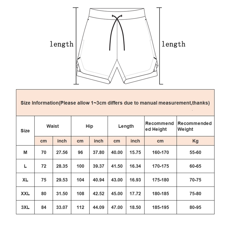 Mens Running Shorts 2 In 1 Fitness Training Shorts Breathable Quick Dry Double Layer Summer Beach Gym Shorts Men 260624 - view 7