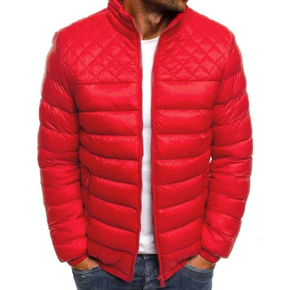 Winter Solid Color Casual Men's Thin Chain Skiing Thick Street Clothing Fashion Zipper Warm Jacket J260626 - view 3