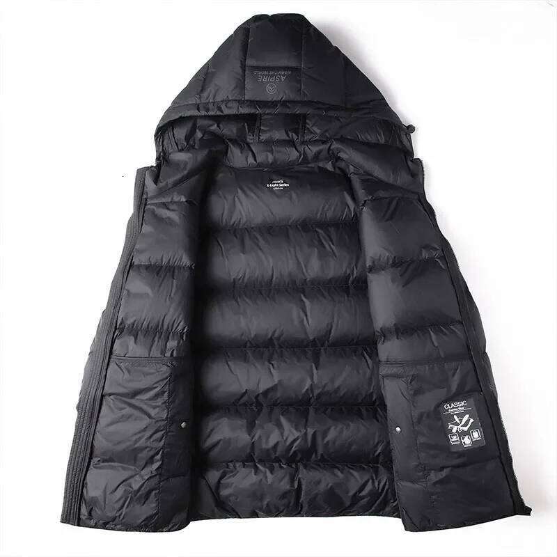 Schinteon High Quality Men's 90% White Duck Down Jacket Autumn Winter Casual Outwear with hood Coat Plus Size Male Clothing J260626 - view 5