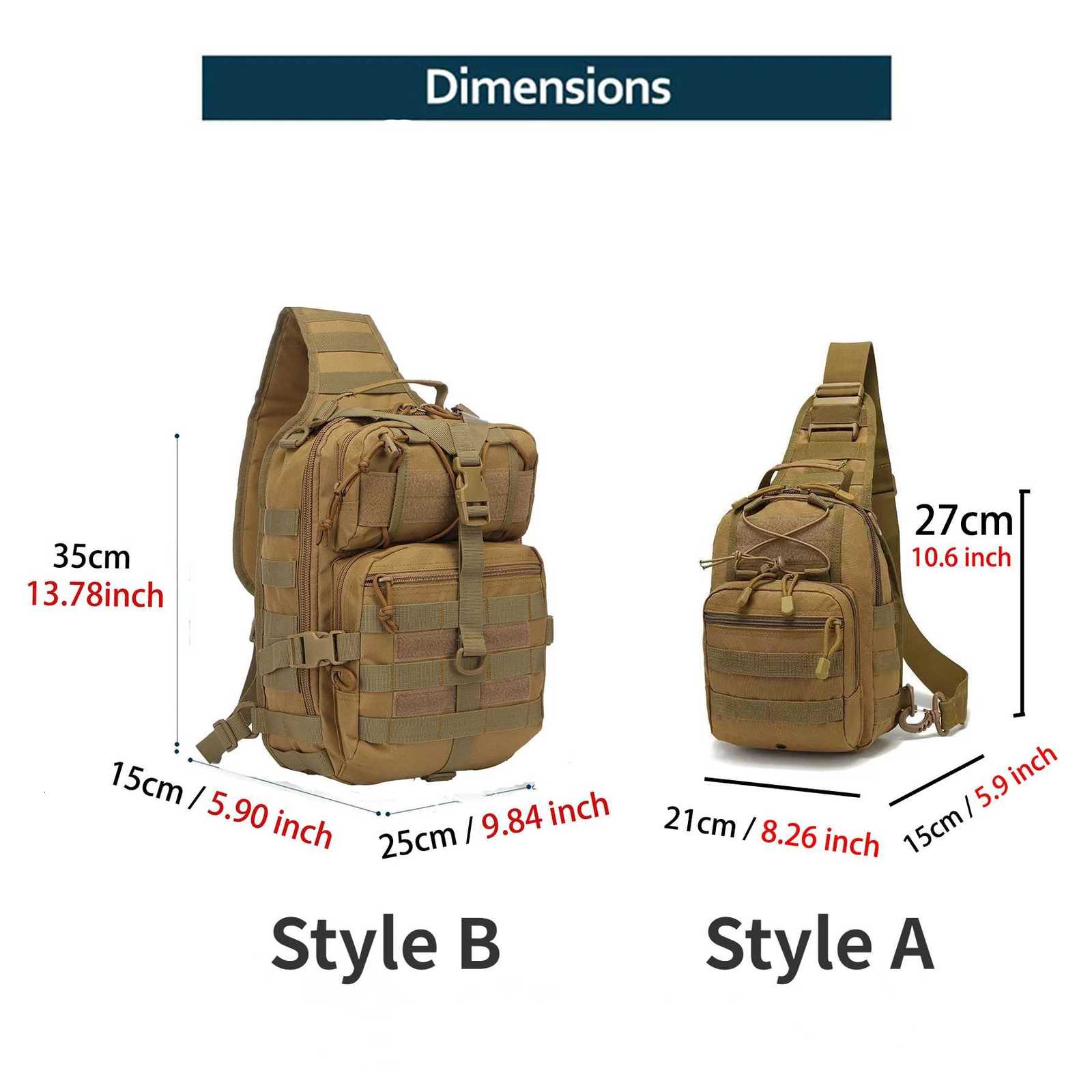 Sling Pack Tactical Backpack Assault Waterproof EDC Rucksack Bag for Outdoor Hiking Camping Hunting Trekking Travelling M260626 - view 4