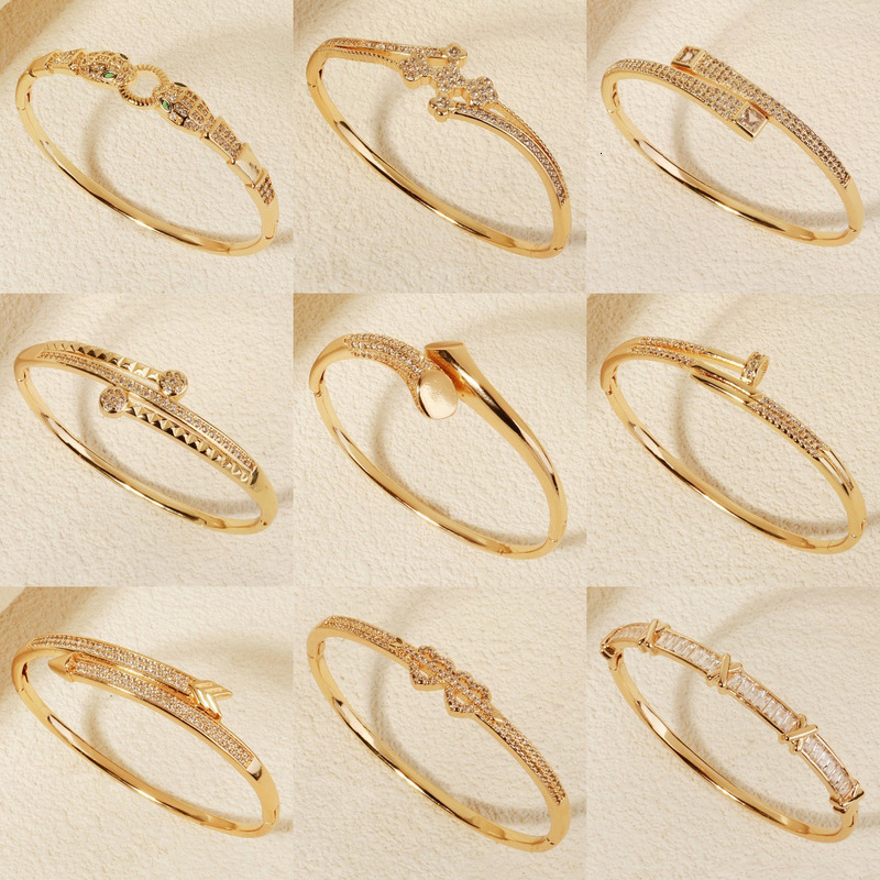 Bracelet Fashionable And Exquisitely Designed Diamond Inlaid Bracelet Light Luxury Gold Versatile Women's Buckle Bracelet Designer Hard Body Brac