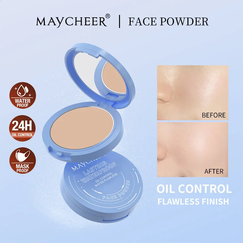 MAYCHEER Oil Control Matte Face Powder Long Lasting Setting Face Makeup with Mirror Pressed Powder 260625 - view 3