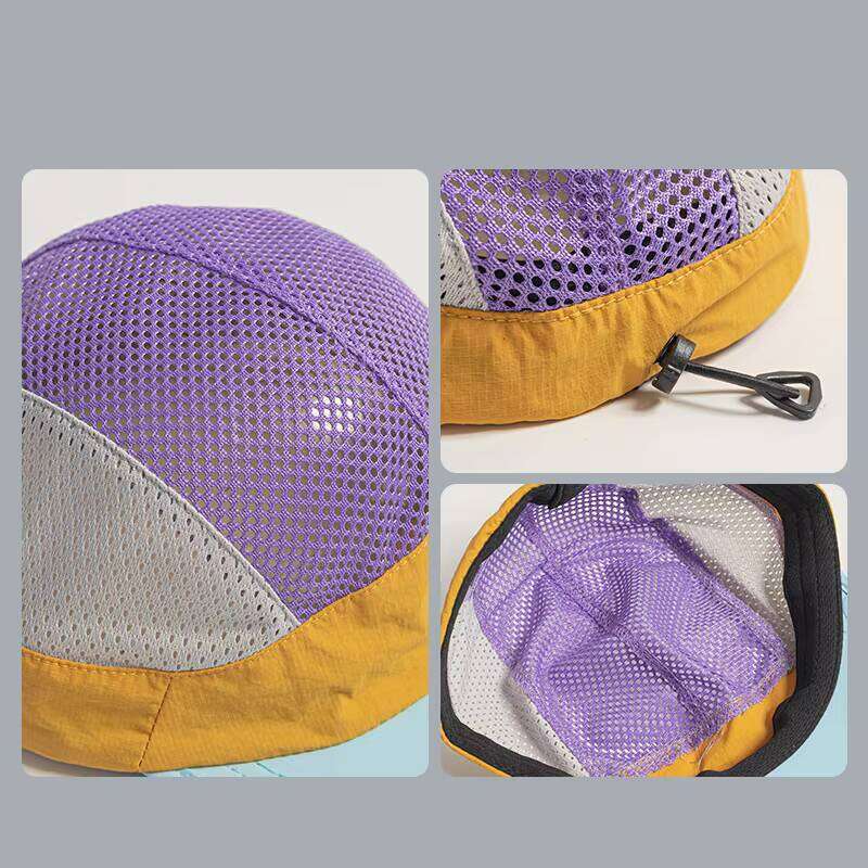 Retro trend color-matched design mesh + quick-drying fabric brimmed baseball cap ,suitable for outdoor sports and sun protection W260626 - view 7