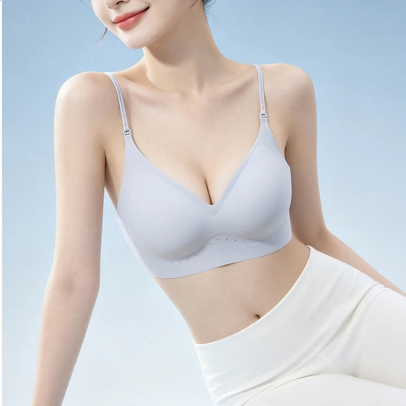 Womens Summer Thin Ice Silk Bra Seamless NoWire PushUp Sexy Small Breast Beautiful Back n Comfortable Underwear 260626 - view 6