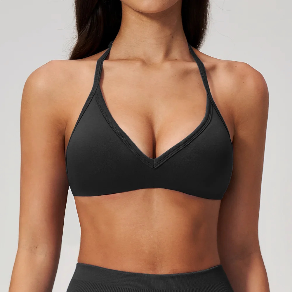Sports Bra Seamless Women Halter Neck Yoga Bra Quick Drying Running Pilates Workout Top Halter Neck Shockproof Sports Underwear 260626 - view 7