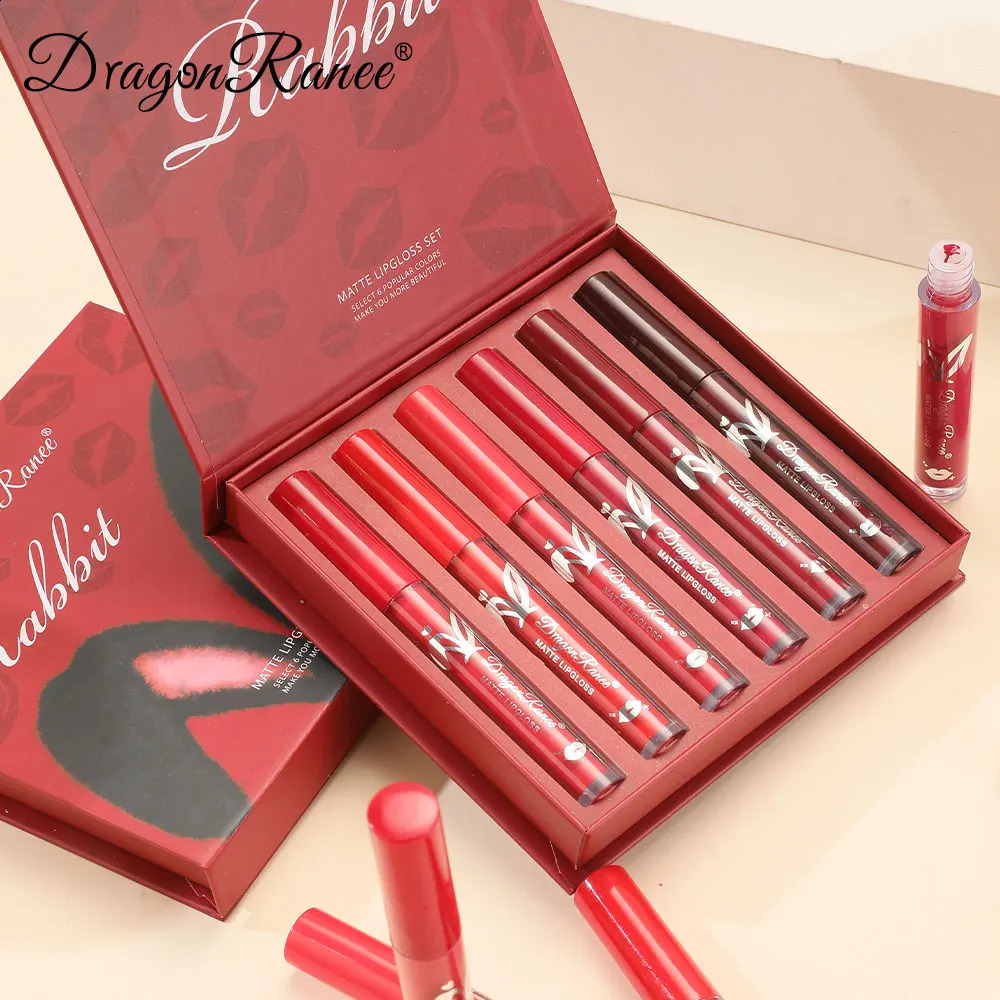 6-Piece Lip Gloss Set Velvet Matte Lip Gloss Waterproof and Sweat-Proof Lipstick Non-Stick Cup Matte Lipstick Holiday Gift Set 260626 - view 5