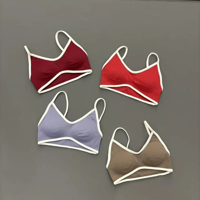 Contrastline Bra Women Backless Knitted Sports Bra Solid Color Gym Fitness Top With Chest Cushion Sexy Suspender Yoga Sports Bra 260626 - view 3