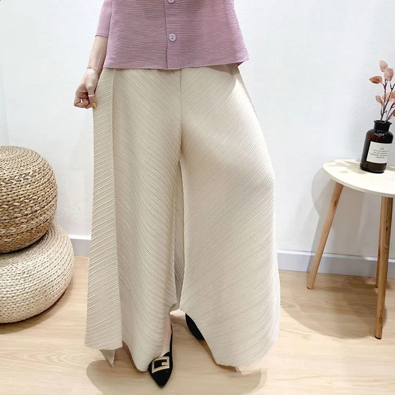 YFPF Fashion Wide Leg Pant For Women Pleated High Waist Solid Color Loose Long Trousers Casual 2026 Clothing 260625 - view 3