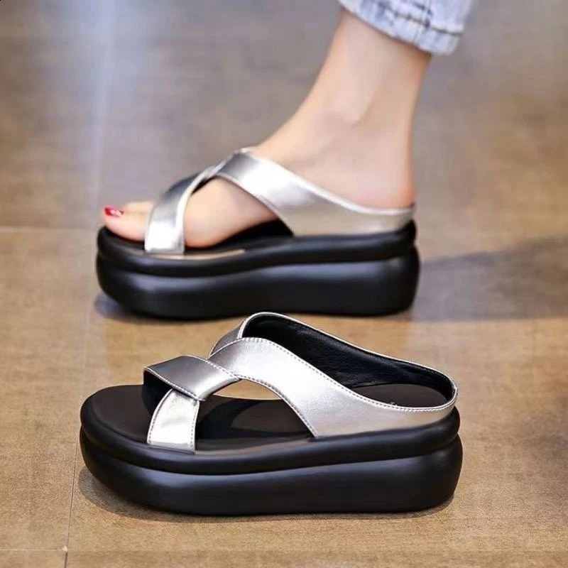 Womens Beach Sandals Thick Bottom Soft Sole Dress Fashionable Summer Platform Outdoor Slippers Sandalias De Mujer 260616 - view 5