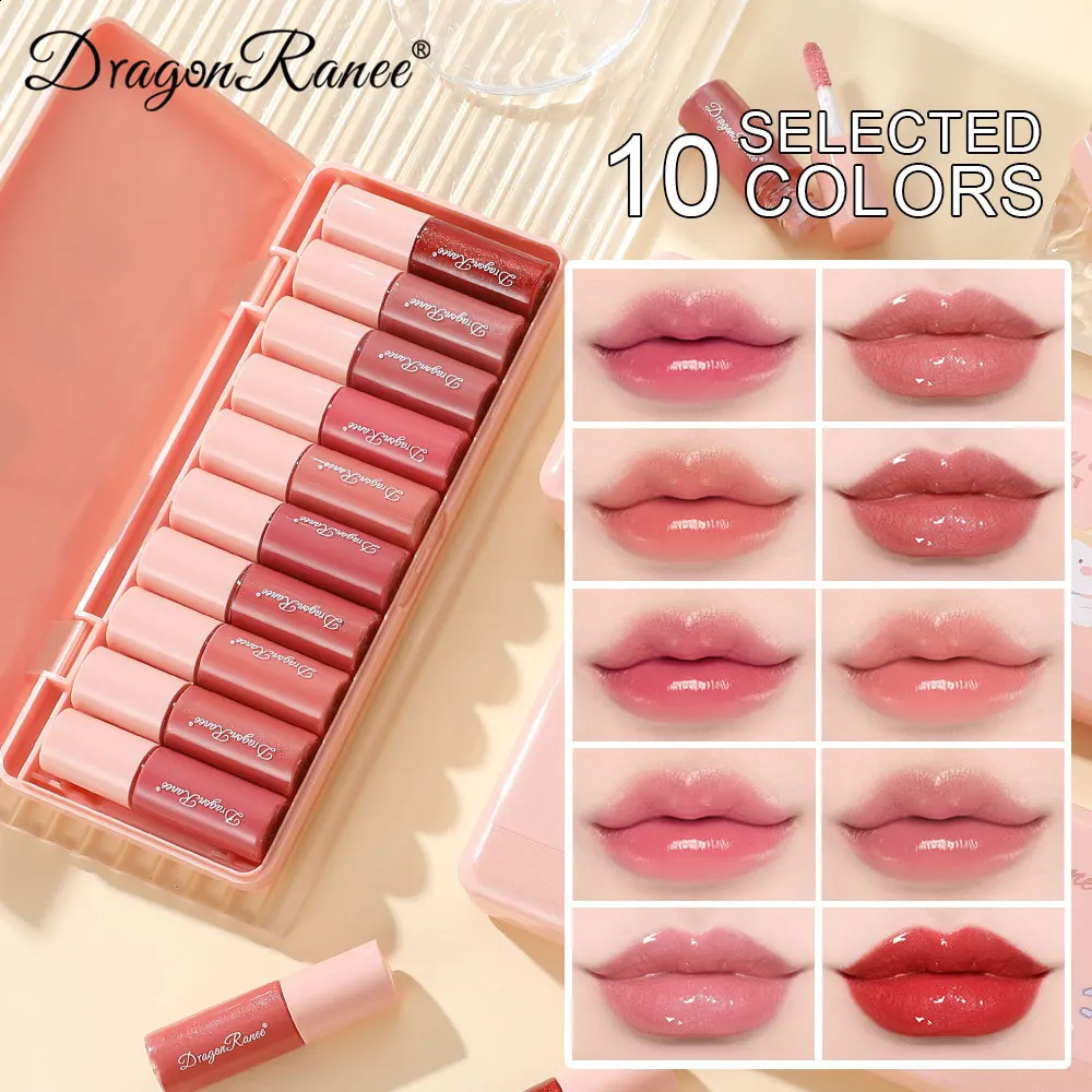 Set of 10 Shimmering Lip Glosses Easy-To-Apply Lip Glaze Non-Stick Non-Fading izing Shiny Lip Gloss Glass Lip Gloss with Fine Shimmer and Pearlescent - view 3