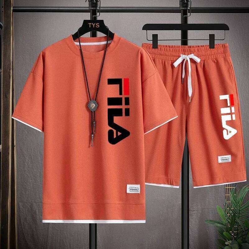 2026 Summer Men's Casual T-shirt+Shorts Waffle Fashion Short Sleeve Shorts Two sets of Sports Loose Set 26Y0626 - view 7