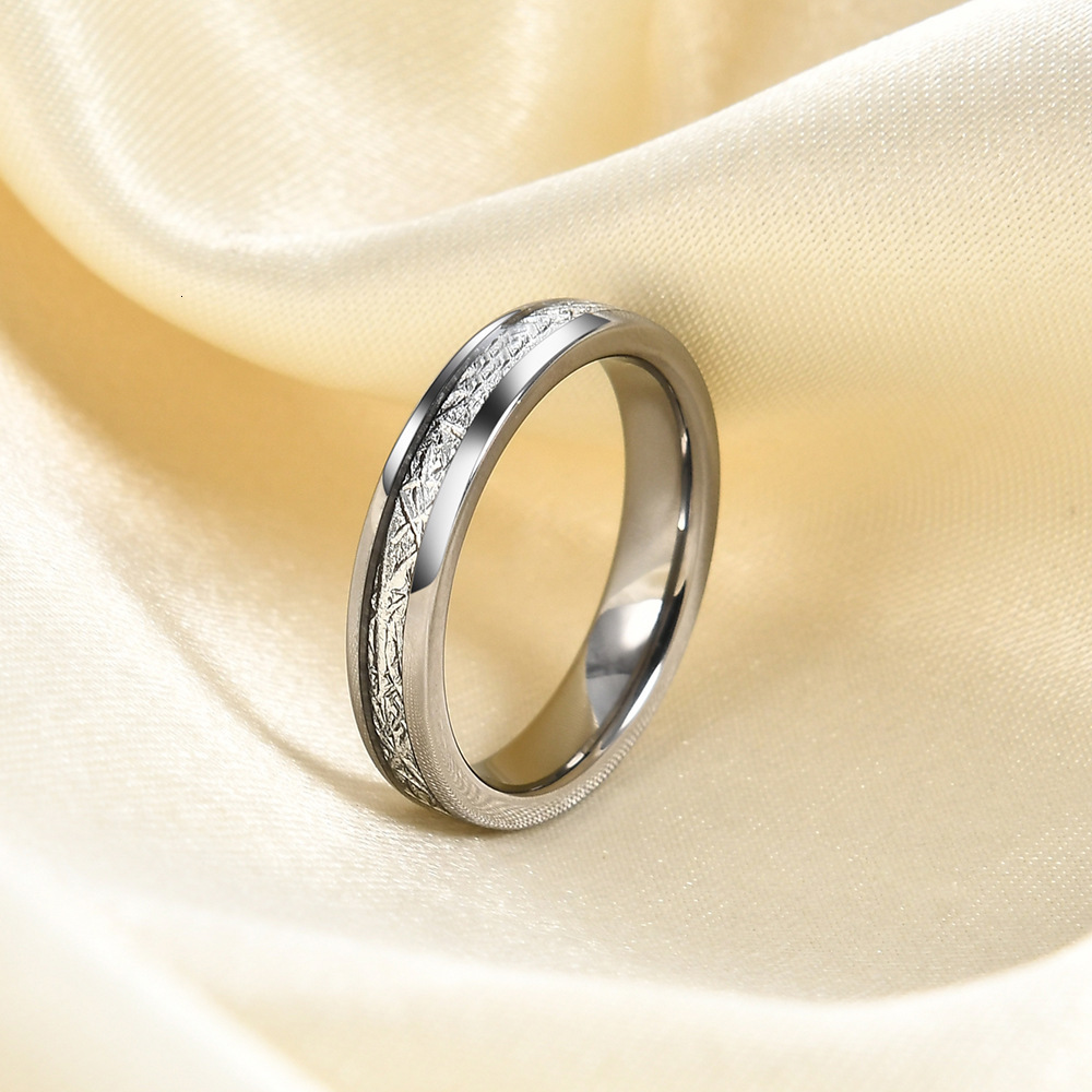 4-6mm New In Frosted Meteorite Pattern Sphere Ring Titanium Stainless Steel Versatile Finger Rings For Lovers Couple Men And Women Jewelry Wholesale B - view 5