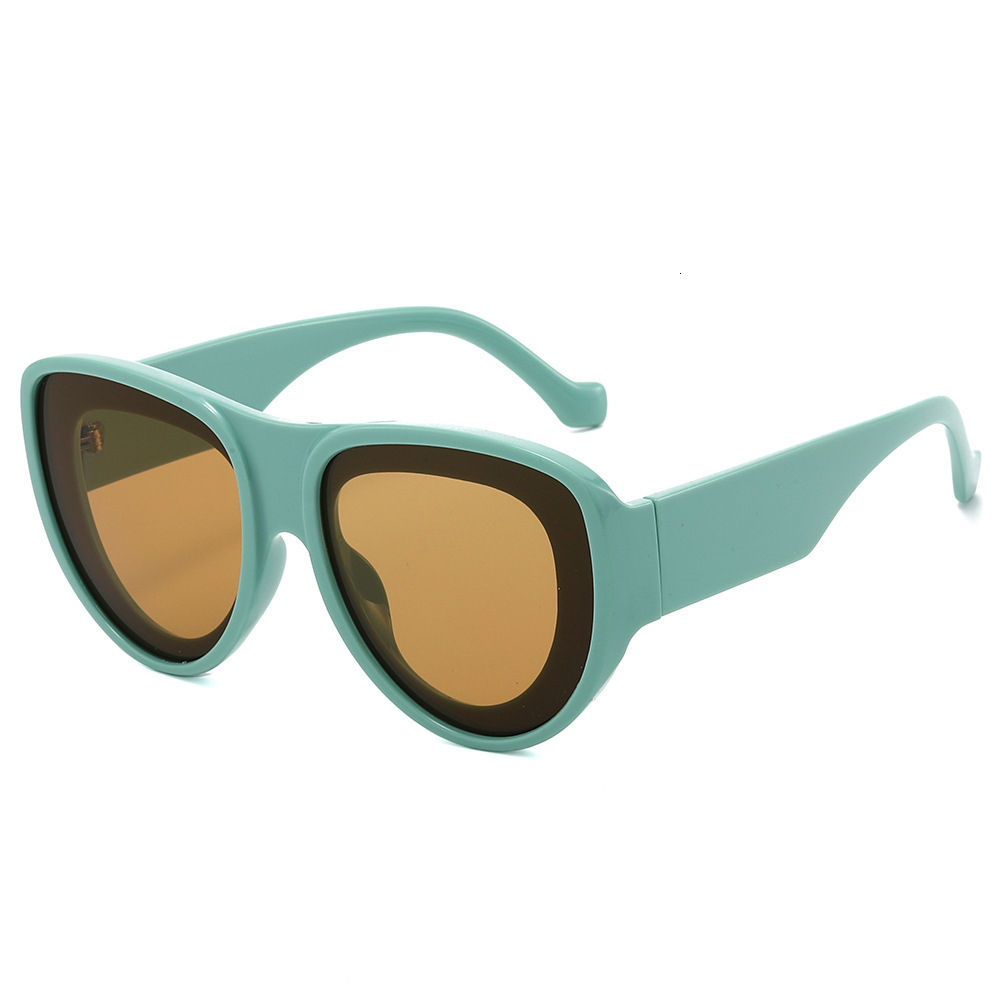 2026 European And American Large Frame Fashion New Personalized Hip-Hop Oval Shield PC Internet Celebrity Sunglasses For Women - view 6