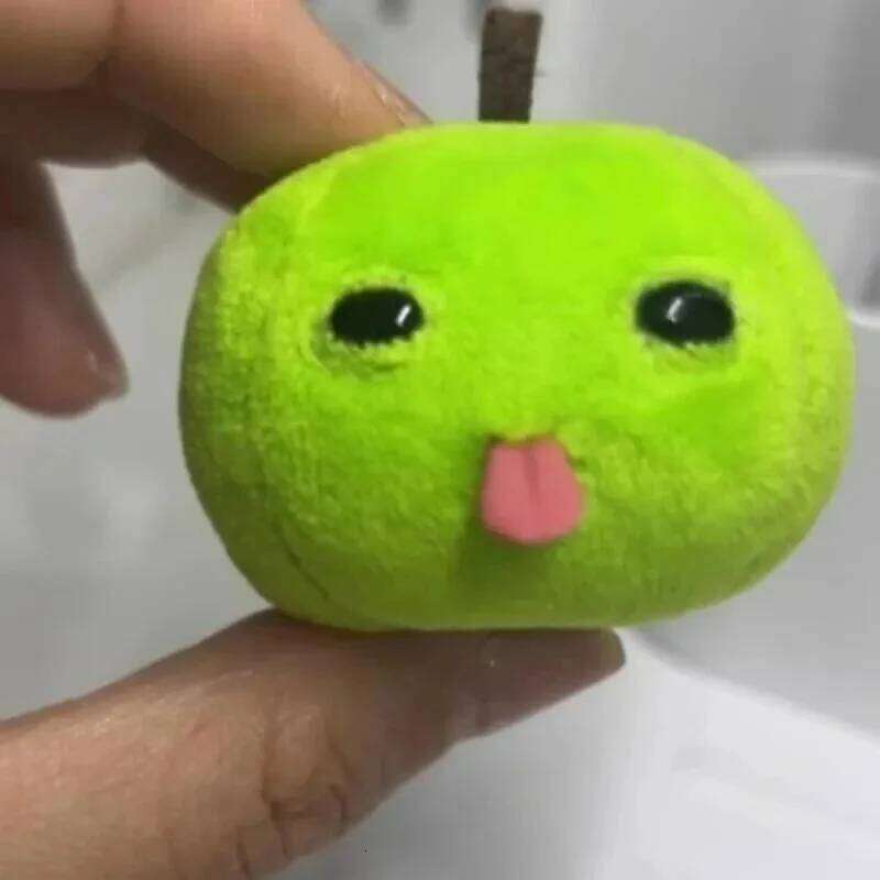 Abstract Tongue Out Funny Plush Doll Keychain Backpack Pendant Creative Fruit Keyring Accessories Gift for Friends Couple 26Y0626 - view 3