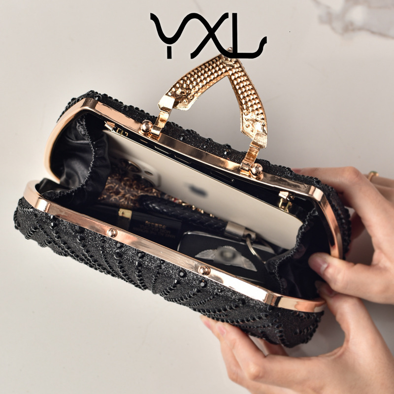 New evening diamond-embellished banquet dress hot-stamped rhinestone luxury party bag, cross-border fashion clutch bag manufacturer GLAMOR - view 5