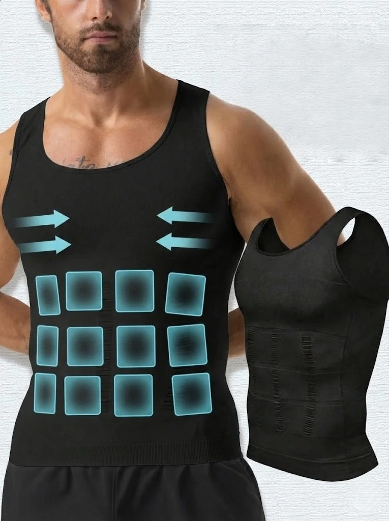 Mens Slimming Compression Tank Top Body Shaper Undershirts for Tummy Control Fitness And Comfort 260625 - view 6